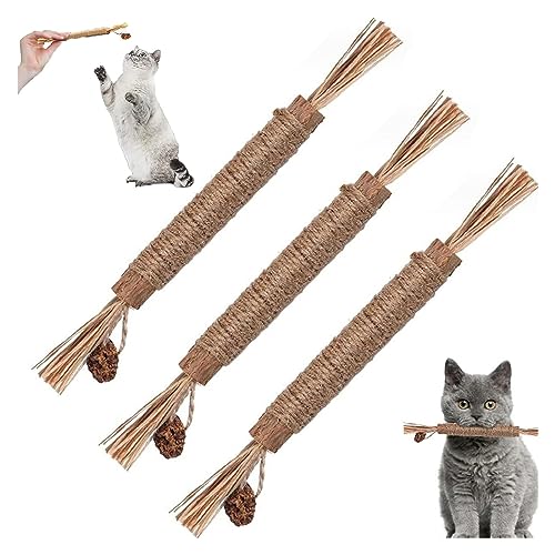 Pawlovers Kitty Dental Chew Stick, 2024 Best Natural Silvervine Sticks for Cats, Pawlovers Dental Chew Stick Katzen, Catmint Silvervine Blend, Pawlovers Cat Chew Toy for Kittens Teeth Cleaning (3PC) von Niblido