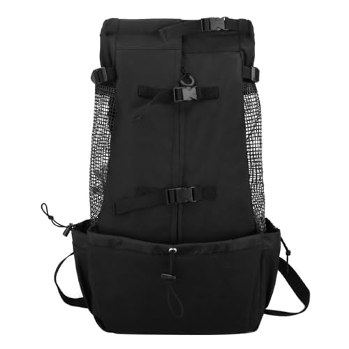 Nicear Hunderucksack mit Kordelzug Kopf Out Design Welpen Träger Rucksack für kleine mittlere Haustier Reise Wandern Outdoor Sicherheit/bequem/leicht (XL Schwarz) von Nicear