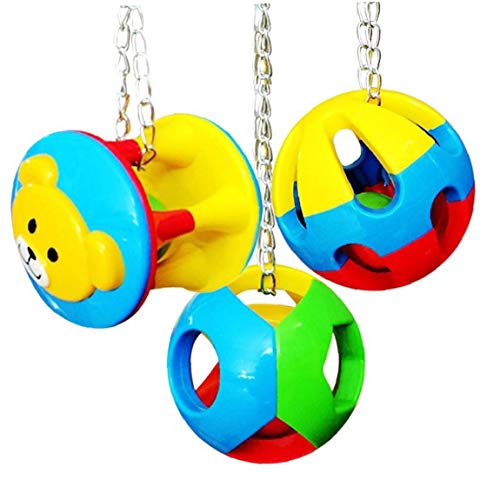 Vogel-Kauspielzeug für Papageien, Mini-Bälle, Knabberspielzeug mit Glocken, Vogelkäfig-Dekoration, buntes Mini-Hängespielzeug für Spaß, 3 Stück Vogel-Kauspielzeug für Papageien, Mini-Bälle, Knabberspielzeug mit Glocken, Vogelkäfig-Dekoration, buntes Mini-Hängespielzeug für Spaß, 3 Stück von Nicedier