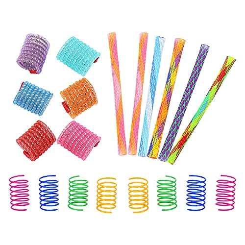 Nicfaky 20Pcs Spielzeug und Stick Spielzeug Teleskop Mesh Pole Springen Spielzeug Flexible Kauen Spielzeug von Nicfaky