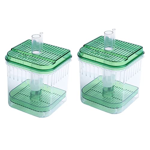 Nicfaky Aquarium-Filterbox aus Kunststoff, quadratisch, transparent, Grün, 2 Stück von Nicfaky
