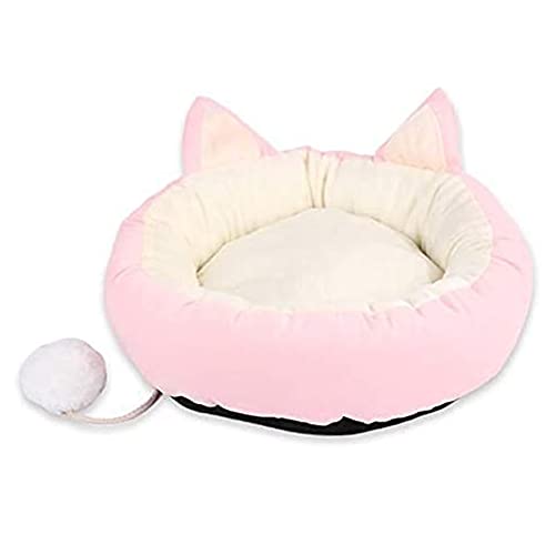 Nicfaky Bed Calming Beds Sleeping Bed with Toy Detachable Washable Fluffy Betts for Indoor -L von Nicfaky