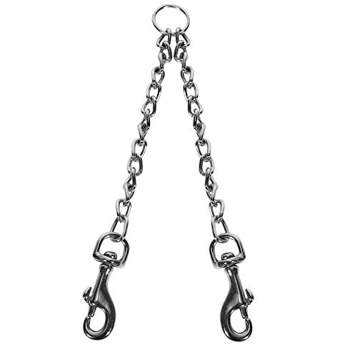 Nicfaky Doppelte Hundekupplung mit Leinen und 2 Wegen für Hunde, die eine Leine Sicherheitskette von Nicfaky