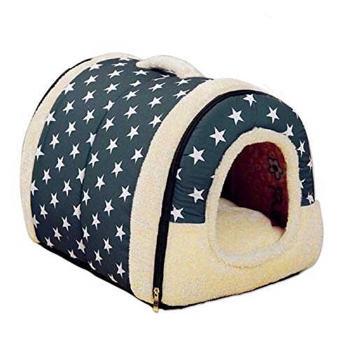 Nicfaky Haustier Hund Haus Nest Mit Faltbare Haustier Hund Bett Katze Bett Haus Für Kleine Mittelgroße Hunde Hundehütte Für Katzen Haustier Produkte Blau von Nicfaky