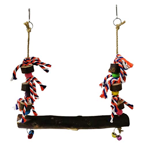 Nicfaky Haustier Schwingen Spielzeug, HüHner Barsch Stand Stick, Haustier Hammock Spielzeug mit Cotton Rope für Rooster Hen KüKen Nicfaky Haustier Schwingen Spielzeug, HüHner Barsch Stand Stick, Haustier Hammock Spielzeug mit Cotton Rope für Rooster Hen KüKen von Nicfaky