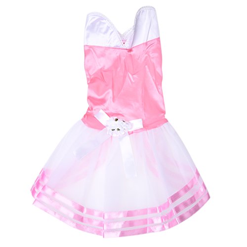 Nicfaky Hund Katze Bow Tutu Kleid Bow Lace Rock Haustier Hund Prinzessin KostüM Bekleidung Kleidung Navy-, Rosa L von Nicfaky