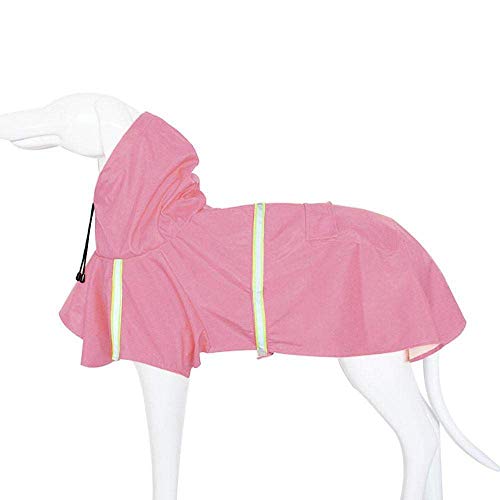Nicfaky Hund Regenmantel, wasserdichte Leichte Hund Regenjacke Hund Mit Streifen Reflektierend Für Kleine Mittelgroße Hunde (Rosa) L von Nicfaky