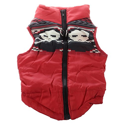 Nicfaky Kleidung Fuer die Winterbettdecke Hund Katze Warm Padded Jacket Harness, Rot S von Nicfaky