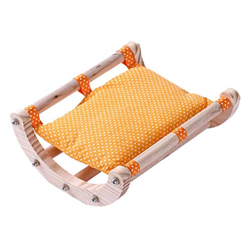 Nicfaky Meerschweinchenbett Igelhaus Pad Kaninchen Häschen Bett Spielzeug Käfig Zubehör Stuhl Shaker Holz Abnehmbar (Orange) von Nicfaky