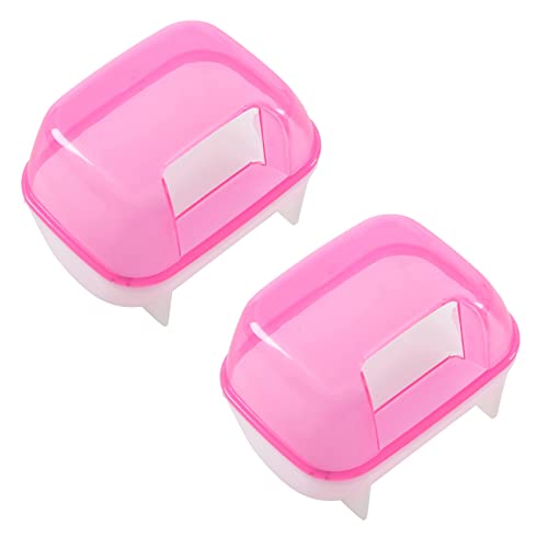 Nicfaky Sandkäfig für kleine Hamster, 10 x 7 x 7 cm, Pink / Weiß, 2 Stück von Nicfaky