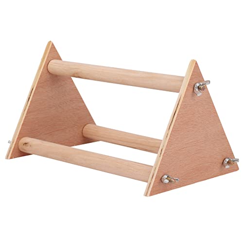 Nicfaky rutschfeste HöLzerne Papagei Standing Barsch Stehen VogelkäFig Spielzeug für Sittich, Holzfarbe von Nicfaky