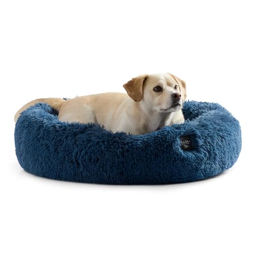Nicole Miller New York PET Ellie Fuzzy Solid Donut Haustierbett, Plüsch, gemütlich und beruhigend, rutschfeste Unterseite, 100% maschinenwaschbar, Blau, Größe M, 71,1 x 71,1 x 17,8 cm, rund Nicole Miller New York PET Ellie Fuzzy Solid Donut Haustierbett, Plüsch, gemütlich und beruhigend, rutschfeste Unterseite, 100% maschinenwaschbar, Blau, Größe M, 71,1 x 71,1 x 17,8 cm, rund von Nicole Miller New York