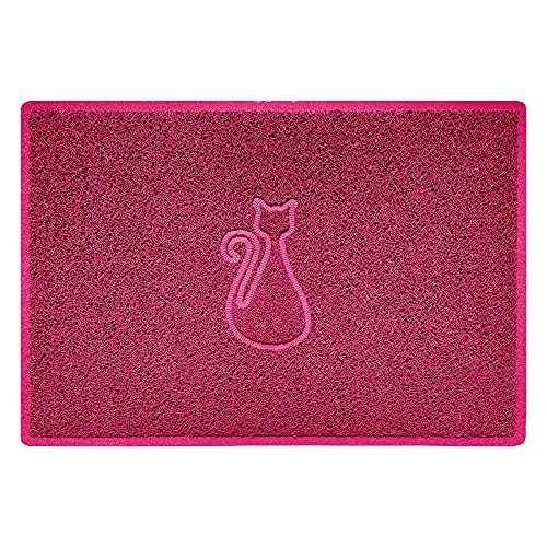 Nicoman Katzentoilette, Matte für Katzentoilette, rutschfest, leicht zu reinigen, waschbar (90 x 60 cm, groß), Pink von Nicoman