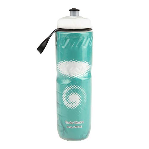 Nicoone Fahrrad-Sport-Wasserflasche, 710 ml, doppellagige Trinkflasche, auslaufsicheres Auslaufventil, hochwertiges PE-Material frei von BPA und Phthalaten, für Outdoor-Radfahren, Grün von Nicoone