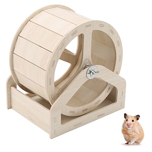 Nicoone Hamster-Laufrad, 21 cm, Holz-Hamster-Übungsrad, geräuschlos, für Meerschweinchen, Mäuse von Nicoone
