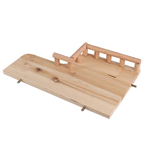 Nicoone Holz Rest Plattform mit Geländer Kleine Pet Holz Spielzeug für Hamster Kleine Tiere Klettern (Größe: 20X33 5X5cm/ 7 9X13 2X2 Zoll) von Nicoone