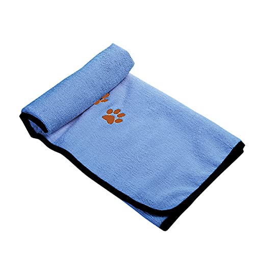 Nicoone Mikrofaser Pet Bad Handtuch Super Saugfähig Schnell Trockenen Pet Trocknen Handtuch für Katzen Hunde (Blau) von Nicoone