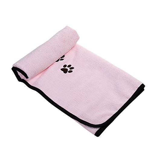 Nicoone Mikrofaser Pet Bad Handtuch Super Saugfähig Schnell Trockenen Pet Trocknen Handtuch für Katzen Hunde (Rosa) von Nicoone