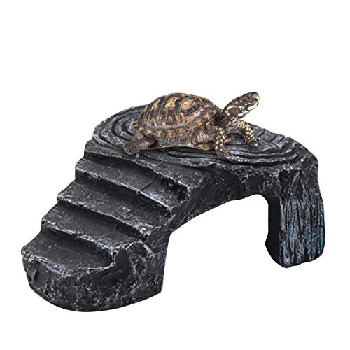 Nicoone Schildkröte Aalen Plattform Reptil Hiding Cave Reptil Aalen Rock Reptil Ruhen Terrasse Aquarium Lebensraum Decor (13 5 X11x 5 5 cm) von Nicoone