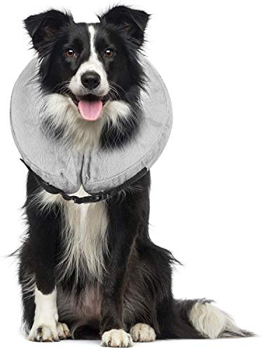 Nicoone Schützendes aufblasbares HaustierHalsband, aufblasbarer bequemer Kegel für Hunde und Katzen, weiches HaustierHalsband mit verstellbarer Schnalle, ideal für die Erholung nach Operationen von Nicoone