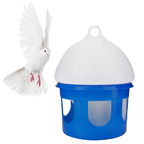 Nicoone Geflügel Automatisches Kunststoff-Trinker,4L Tauben Futterspender mit 360 Grad Stützstange für Hühner Pigeon Feeder von Nicoone