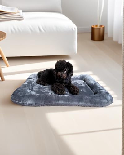 Hundebett-Matte für Boden, Sofa, Bett, Auto, Outdoor, Premium-40D-Memory-Schwamm, Knochenschutz, praktisch für warmes und bequemes Haustierbett, 101,6 cm, Dunkelgrau, Größe M Hundebett-Matte für Boden, Sofa, Bett, Auto, Outdoor, Premium-40D-Memory-Schwamm, Knochenschutz, praktisch für warmes und bequemes Haustierbett, 101,6 cm, Dunkelgrau, Größe M von NieJH