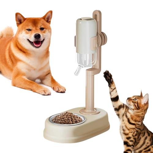 Automatischer Futterspender für Hunde futterspender Katze Automatischer Futternapf, Wasserspender für Hundenapf,Automatischer Futterautomat und Hundewasserflasche, Futternäpfe für Katzen, Hunde von Niktule