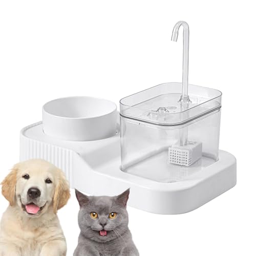 Futternapf für Haustiere,2-in-1-Futternapf mit Wasserflasche - Automatischer Katzenwasserspender mit großer Kapazität für große, kleine Hunde, Haustiere, Katzen Niktule von Niktule