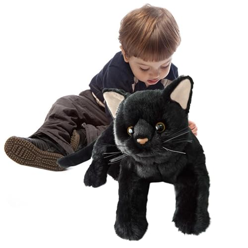 Gefülltes Katzenplüschtier, Schwarze Katze Stofftier,Weiche Plüsch-Kuschelpuppe mit Cartoon-Katze - Bequeme Plüschtierfigur zum Umarmen, Nickerchen Machen, Schlafen, Ausruhen Gefülltes Katzenplüschtier, Schwarze Katze Stofftier,Weiche Plüsch-Kuschelpuppe mit Cartoon-Katze - Bequeme Plüschtierfigur zum Umarmen, Nickerchen Machen, Schlafen, Ausruhen von Niktule
