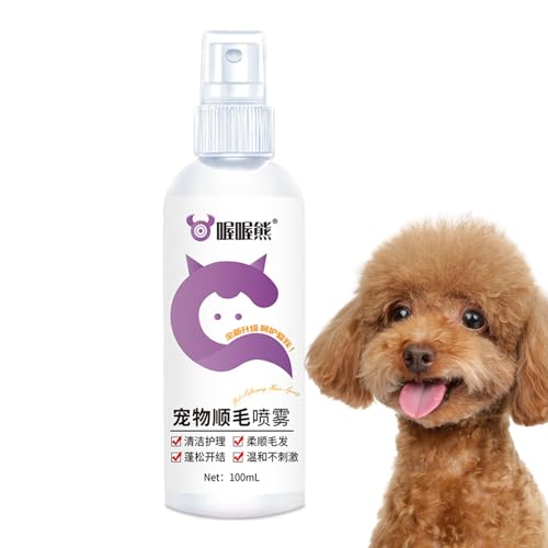 Hunde-Finish-Spray, 100 ml, desodorierendes Hundehaar-Entwirrungsspray, antistatisch, duftender Katzen-Entwirrer, nährender Hundehaar-Entwirrer Niktule von Niktule