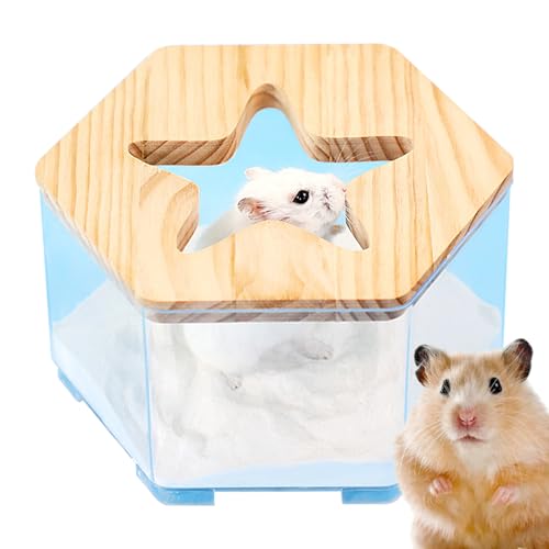 Niktule Hamster Sandbadebehälter,Transparente Sandspiel-Box - Multifunktionales Haustierzubehör, Wiederverwendbares Rennmaus-Accessoire Für Zuhause, Auto & Unterwegs von Niktule