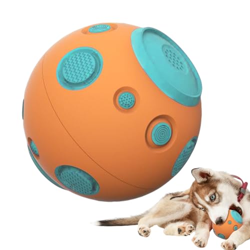Niktule Hundebälle für Aggressive Kauer | Moonball Quietschendes Beißspielzeug mit Quietscher | Zahnreinigungs-Kauspielzeug für Welpen, Training und Spielen, interaktives Moonball-Zahnspielzeug von Niktule