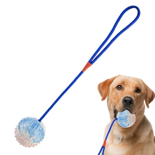 Niktule Hundeball mit Seil,Hundespielzeugball - Bissfester interaktiver Haustierball, Hundeball mit Seil | Trainingsballwerfer, quietschendes Kauspielzeug für Rassen und kleine Hunde Niktule Hundeball mit Seil,Hundespielzeugball - Bissfester interaktiver Haustierball, Hundeball mit Seil | Trainingsballwerfer, quietschendes Kauspielzeug für Rassen und kleine Hunde von Niktule
