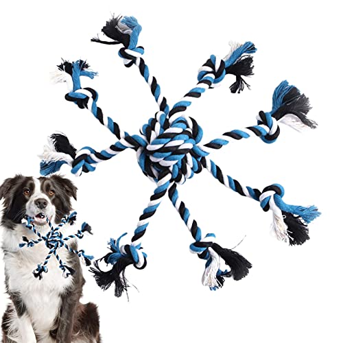 Niktule Interaktives Kauspielzeug für Hunde | Strapazierfähiges Hundeseilspielzeug für große Rassen,Unzerstörbares Baumwollseil mit 8 Knoten für Hunde großer Rassen, interaktives Hundespielzeug von Niktule