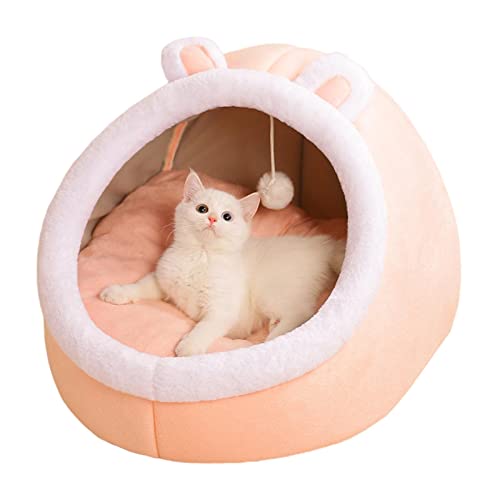 Niktule Katzenhöhlenbett, maschinenwaschbare Katzenbetten mit rutschfestem Boden, superweiches Bett für Indoor-Katzen oder kleine Hunde, Welpen, Kätzchen, Kätzchen, Kaninchen von Niktule