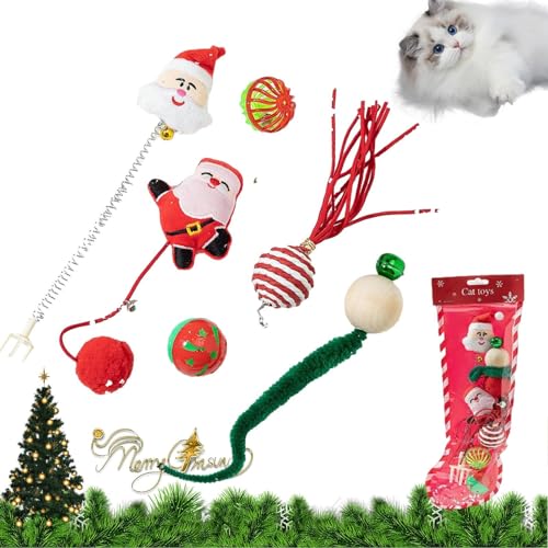 Niktule Katzenspielzeug für Wohnungskatzen - Kätzchen Zauberstab Weihnachten Interaktives Spielzeug | Lustiges Kätzchenspielzeug, interaktives Spielzeug für gelangweilte Hauskatzen beim Jagen von Niktule
