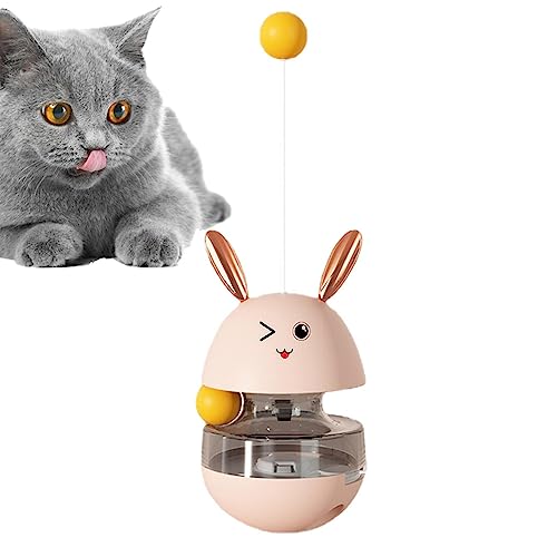 Niktule Katzenspielzeug mit Leckerlispender,Puzzle Katzenfutterball - Cartoon Slow Feeder Puzzle-Futterspender, interaktiver Katzen-Futterball, klein für Training und Unterhaltung von Niktule