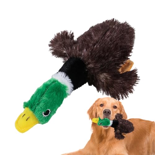 Niktule Kauspielzeug für Welpen zum Zahnen Enten-Hundespielzeug mit Seil kausicheres quietschendes Hundespielzeug Hunde Spielzeug Interaktives Plüsch-Kauspielzeug für Hunde Langlebiges Hundespielzeug von Niktule