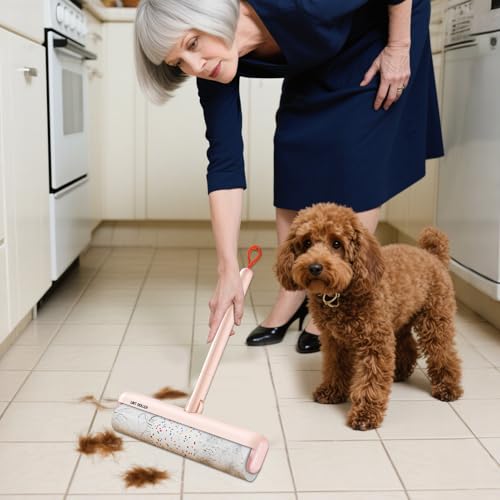 Niktule Lint Roller - 180 Grad Drehbarer Tierhaarentferner Mit Nachfüllpackung Für Kleidung Wäsche Hund Katze Polster Boden Autositz Möbel Bett - Reinigungszubehör mit Nachfüllpackung für Katze Hund von Niktule