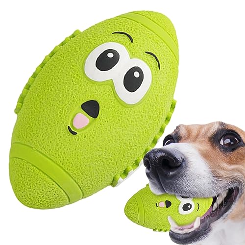Niktule Quietschendes Hundespielzeug aus Latex - Weiches Hundespielzeug aus Gummi mit lustigem Gesichtsdesign - Langlebige, interaktive, quietschende Spielzeugbälle, kauendes, quietschendes Spielzeug von Niktule