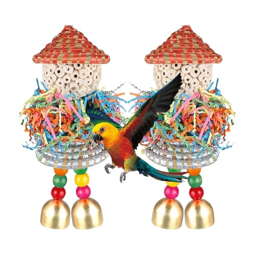 Niktule Vogelspielzeug zur Futtersuche,2-teilige Wellensittich Spielzeuge zum Zerkleinern - Kauball zur Futtersuche für Papageien Bewegung und Bereicherung im Spielkäfig für Ara Fink Niktule Vogelspielzeug zur Futtersuche,2-teilige Wellensittich Spielzeuge zum Zerkleinern - Kauball zur Futtersuche für Papageien Bewegung und Bereicherung im Spielkäfig für Ara Fink von Niktule