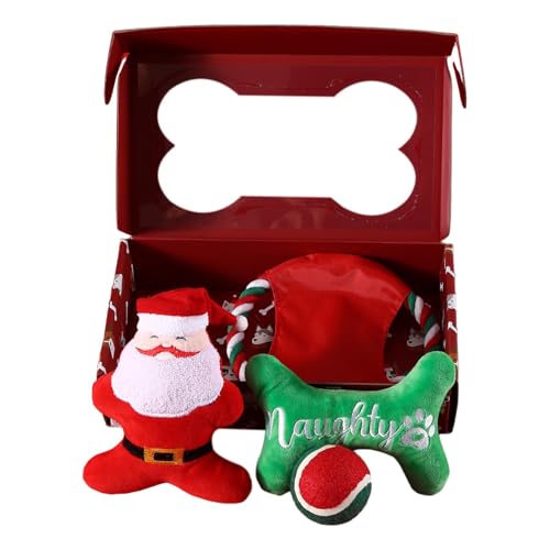 Niktule Weihnachts-Kauspielzeug für Hunde, Kauspielzeug-Set für Hunde,Kauplüsch-Spielzeug für Hunde mit Weihnachtsthema | Interaktives Haustierspielzeug gegen Langeweile im Innenbereich bei Niktule Weihnachts-Kauspielzeug für Hunde, Kauspielzeug-Set für Hunde,Kauplüsch-Spielzeug für Hunde mit Weihnachtsthema | Interaktives Haustierspielzeug gegen Langeweile im Innenbereich bei von Niktule