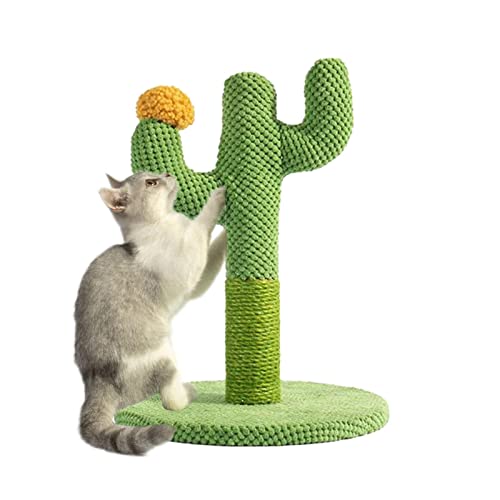 Sisal Rope Cat Scratch Post, Cat Scratching Post, Cactus Shape Cat Tree, Multifunctional Interactive Cat Toys with Hair Ball for Indoor Cats All Breed Size von Niktule