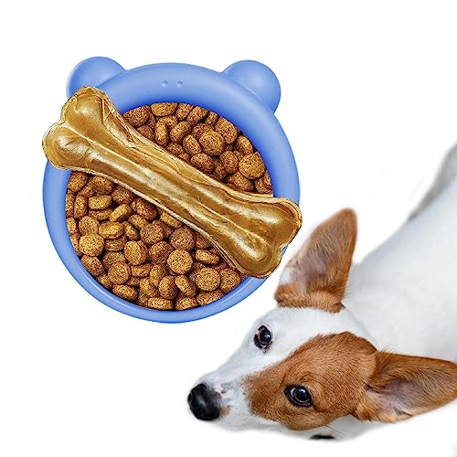 Slow Feeder Katzennapf, Langsam fressende Hundenapf, Runde Futterplatte mit Futtermatte, Silikon-Leckkissen für Hunde, Trainingshilfen für die Verdauung von Welpen Niktule von Niktule