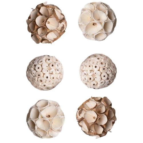 Vogelfutterspielzeug,Natürliches Vogelspielzeugset - 6 Stück kaubare Sparrow Shredding Balls Kauspielzeug,Vogelspielzeug, Kaubälle, Spielzeug für Vögel, Hamster, Rennmäuse, Kaninchen und von Niktule
