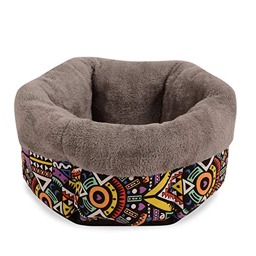 Nileco Hundematte Winter Zwinger Bett,Haustierbett Warm Katzendecke Kuschelig Schlafplatz,Rundes Haustierbett für Kleine Hunde Haustiere Katzen Vier Jahreszeiten-A 35x35cm von Nileco