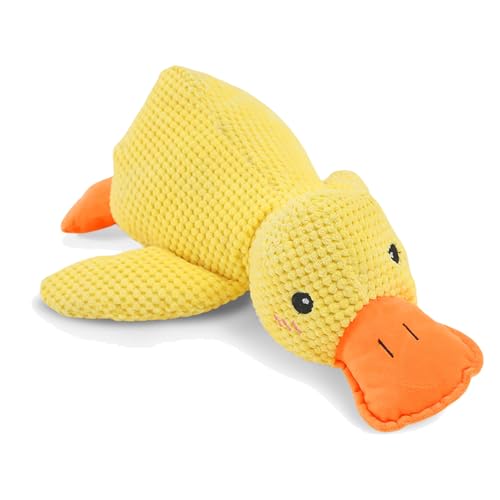 Nimedala CuddleDuck - Die Kuschelente gegen Stress, Anti Stress Ente für Hunde, Anti Stress Ente Hund, Hundespielzeug Ente, Beruhigungsente für Hunde (Gelb,Mittelgroße) von Nimedala