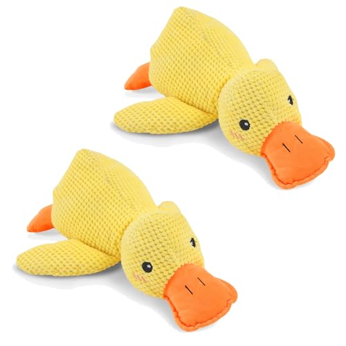 Nimedala Anti Stress Ente, Anti Stress Ente Hund, Anti Stress Ente Für Hunde, Hundespielzeug Ente, Beruhigungsente Für Hunde (Gelb*2Pcs,L) von Nimedala
