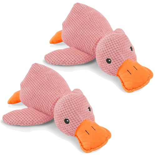 Nimedala Pfotenmond Anti Stress Ente, Anti Stress Ente Hund, Anti Stress Ente Für Hunde, Hundespielzeug Ente, Beruhigungsente Für Hunde (Rosa*2Pcs,Mittelgroße) von Nimedala