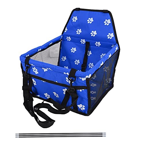 Für das Bärenpfotenmuster für Haustierträgerkäfig - Waschbar, mit Stützstab - PEO -Fahrt Sicherheitssitz (Blue Claw Print Support Rod Model) von NinGYiYan